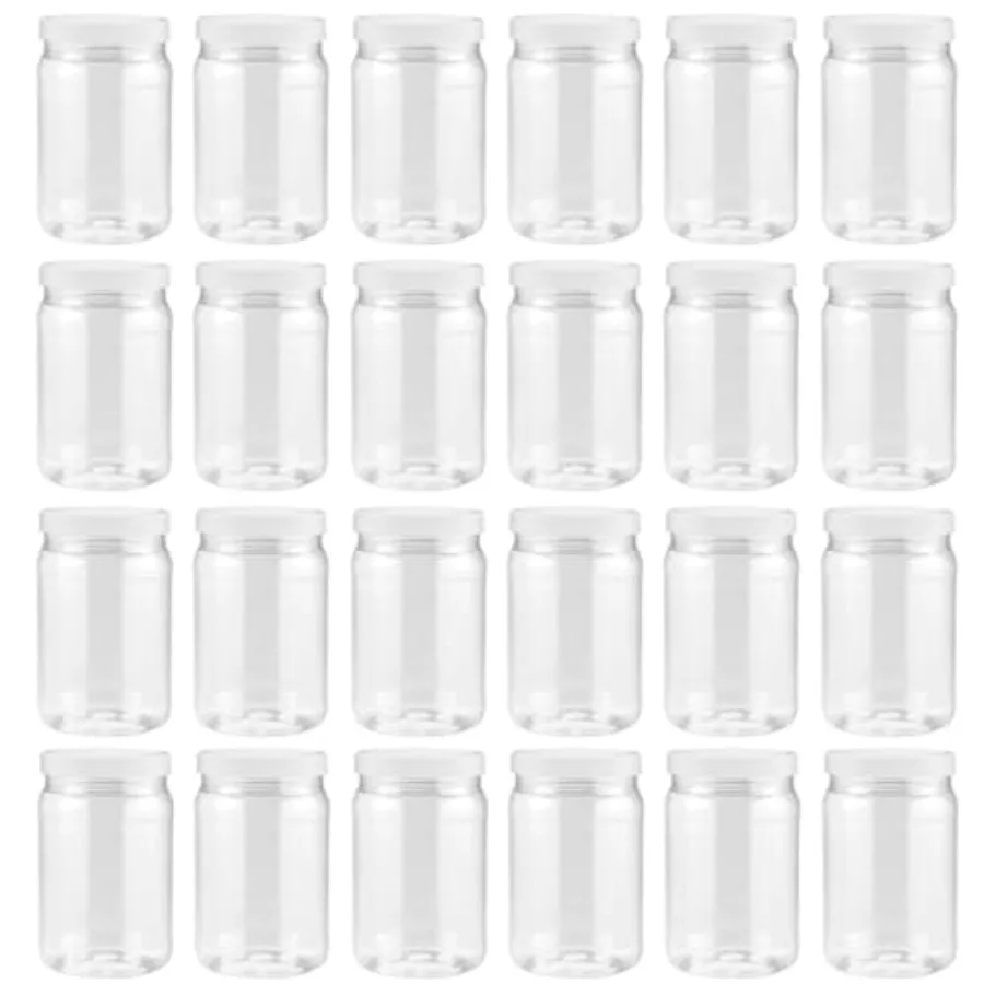 Clear Plastic Mason Jars 18 oz 24 pack With Screw-On Airtight Lids Refillable No BPA Perfect for Crafts Herbs Slime Food and Li
Clear Plastic Mason Jars 18 oz 24 pack With Screw-On Airtight Lids Refillable No BPA Perfect for Crafts Herbs Slime Food and Li