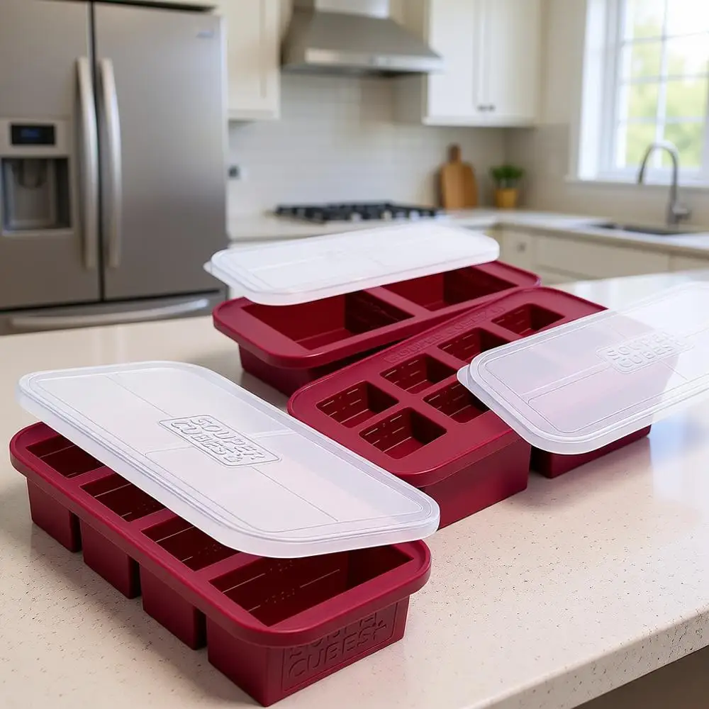 Набор силиконовых форм для льда с размерами 2 столовых ложки, 1/2, 1 и 2 чашки, комплект для приготовления еды в цвете клюква
Набор силиконовых форм для льда с размерами 2 столовых ложки, 1/2, 1 и 2 чашки, комплект для приготовления еды в цвете клюква