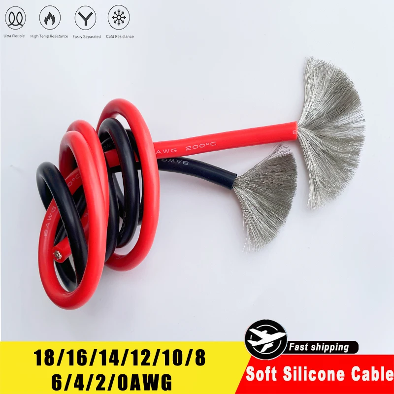 Гибкий силиконовый провод 10 8 6 4 2 0AWG, высокотемпературный, 200 градусов по Цельсию, 600 В, многожильный медный кабель из луженой меди для радиоуправляемых автомобилей, дронов
Гибкий силиконовый провод 10 8 6 4 2 0AWG, высокотемпературный, 200 градусов по Цельсию, 600 В, многожильный медный кабель из луженой меди для радиоуправляемых автомобилей, дронов