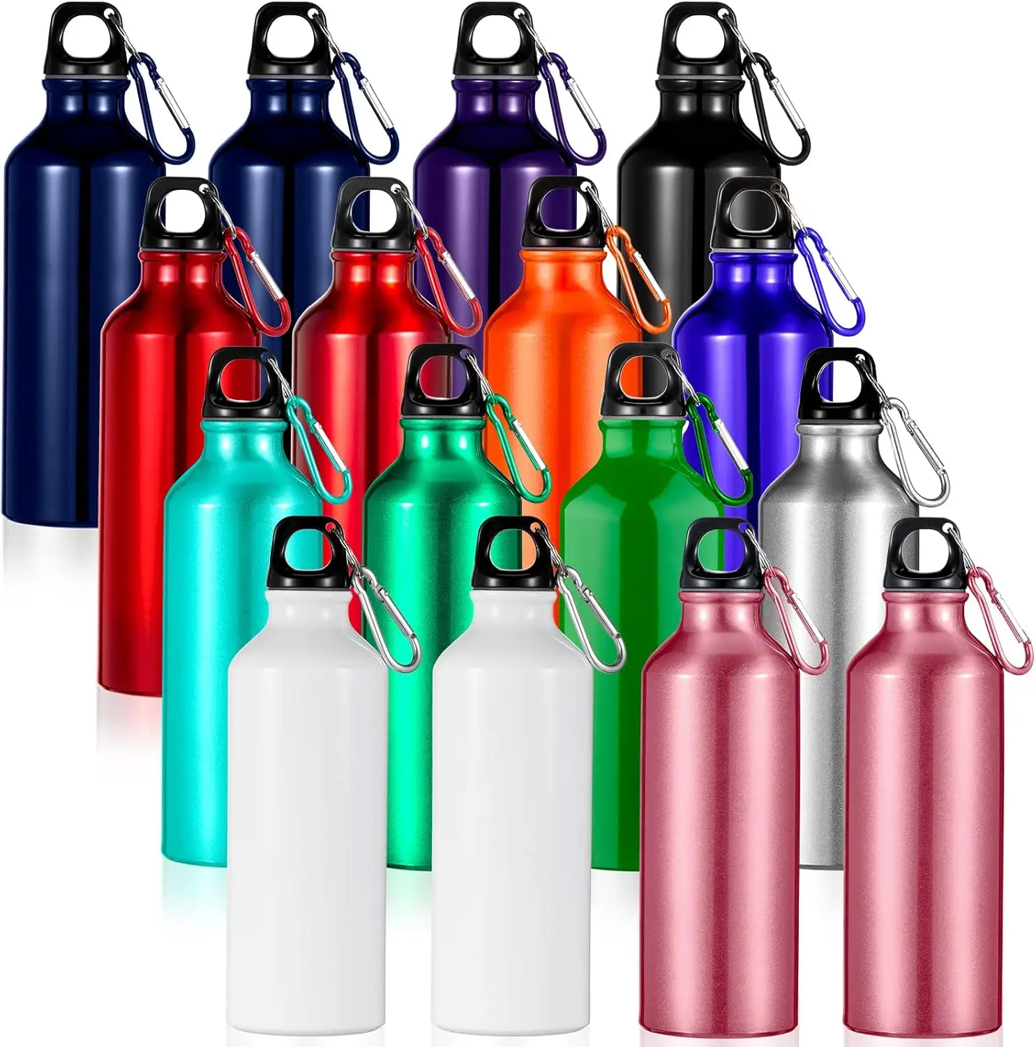 16 Pcs 17 oz Aluminum Water Bottles with Buckle & Twist Cap for Camping, Travel, Sports
16 Pcs 17 oz Aluminum Water Bottles with Buckle & Twist Cap for Camping, Travel, Sports