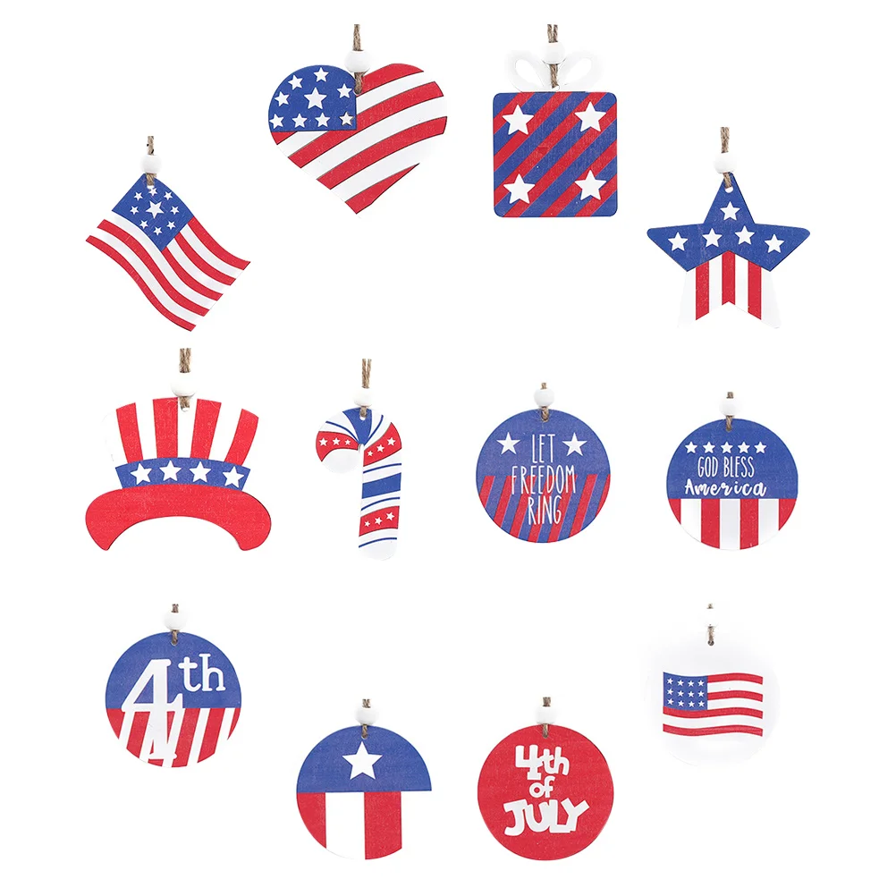 12 Pcs Patriotic Wooden Hanging naments 4th of July Decors Flag Decorations Independence Day Theme Home Festive Atmosphere Year
12 Pcs Patriotic Wooden Hanging naments 4th of July Decors Flag Decorations Independence Day Theme Home Festive Atmosphere Year
