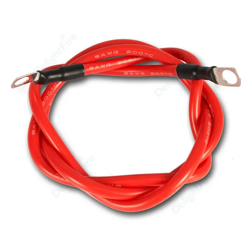 Soft Car Battery Cable Silicone Wire With M6-M8 M8-M10 M6-10M Lug Ring Terminal Cords Black Red 0AWG 3AWG 4AWG 6AWG 8AWG For RV
Soft Car Battery Cable Silicone Wire With M6-M8 M8-M10 M6-10M Lug Ring Terminal Cords Black Red 0AWG 3AWG 4AWG 6AWG 8AWG For RV