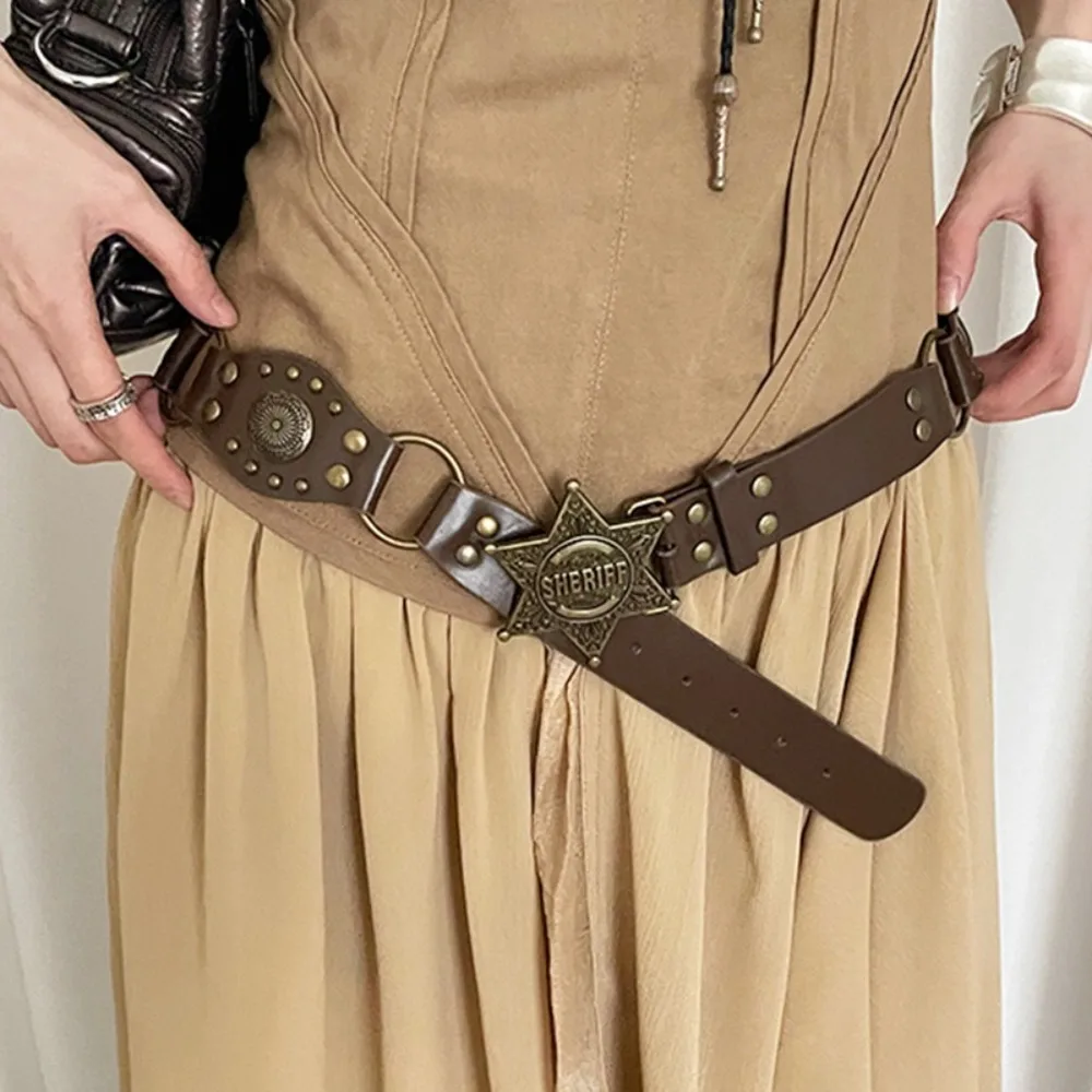 Vintage Rivet Cowgirl Belt Alloy Y2k Cowboy Waistband Strap Buckle Exaggerated Star Buckle Belt Jeans Decor
Vintage Rivet Cowgirl Belt Alloy Y2k Cowboy Waistband Strap Buckle Exaggerated Star Buckle Belt Jeans Decor