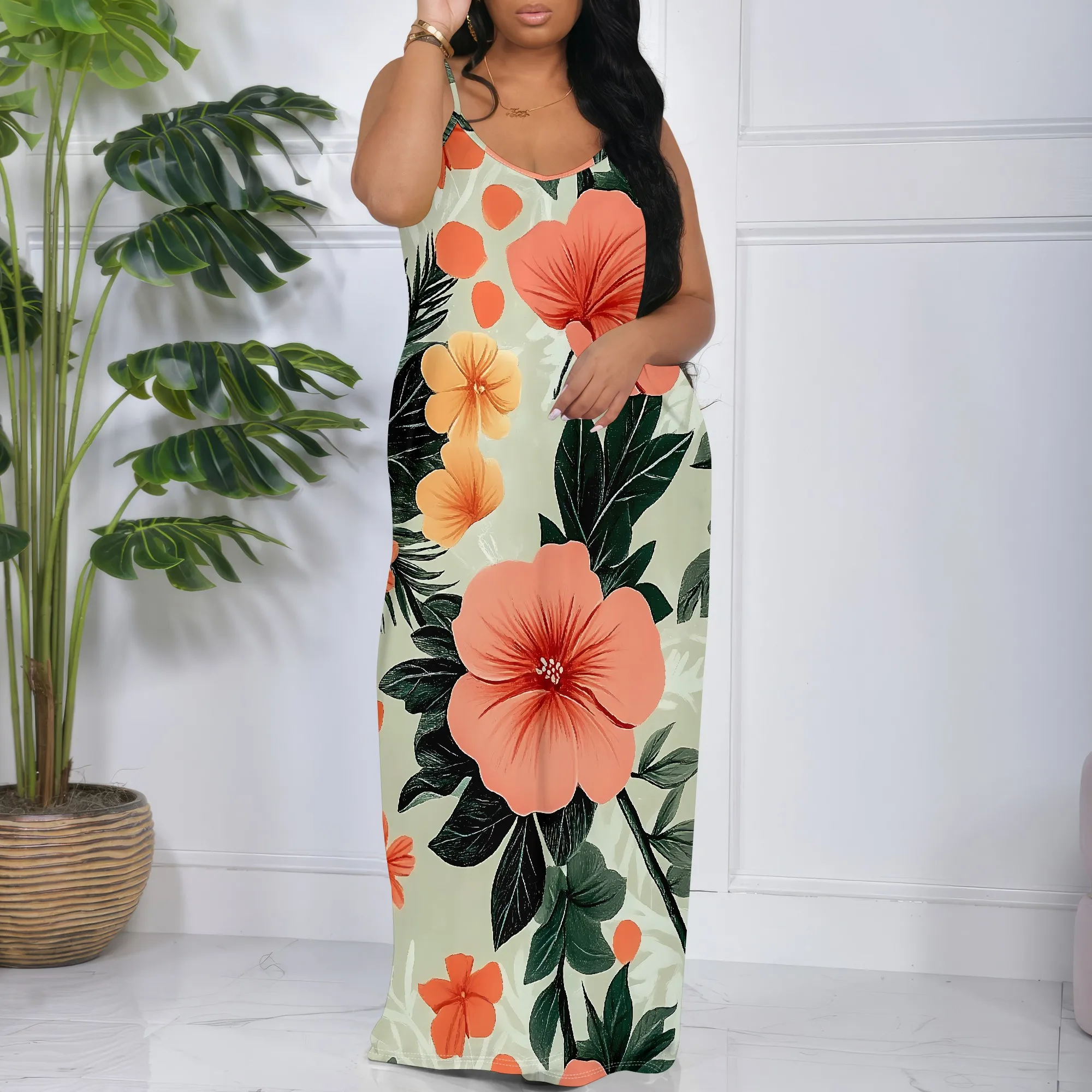 Xiczvak Women's Spaghetti Strap Maxi Dress with Pockets Floral Print Flowy Summer Beach Loose Casual Plus Size Dresses
Xiczvak Women's Spaghetti Strap Maxi Dress with Pockets Floral Print Flowy Summer Beach Loose Casual Plus Size Dresses