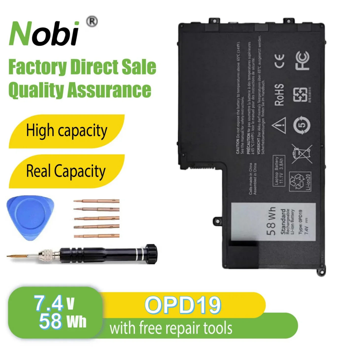 Nobi OPD19 01V2F 1V2F6 01V2F6 1WWHW DFVYN 0DFVYN 58DP4 5MD4V VVMKC 0VVMKC R0JM6 0R0JM6 battery for Dell Inspiron 14 5000 Series
Nobi OPD19 01V2F 1V2F6 01V2F6 1WWHW DFVYN 0DFVYN 58DP4 5MD4V VVMKC 0VVMKC R0JM6 0R0JM6 battery for Dell Inspiron 14 5000 Series
