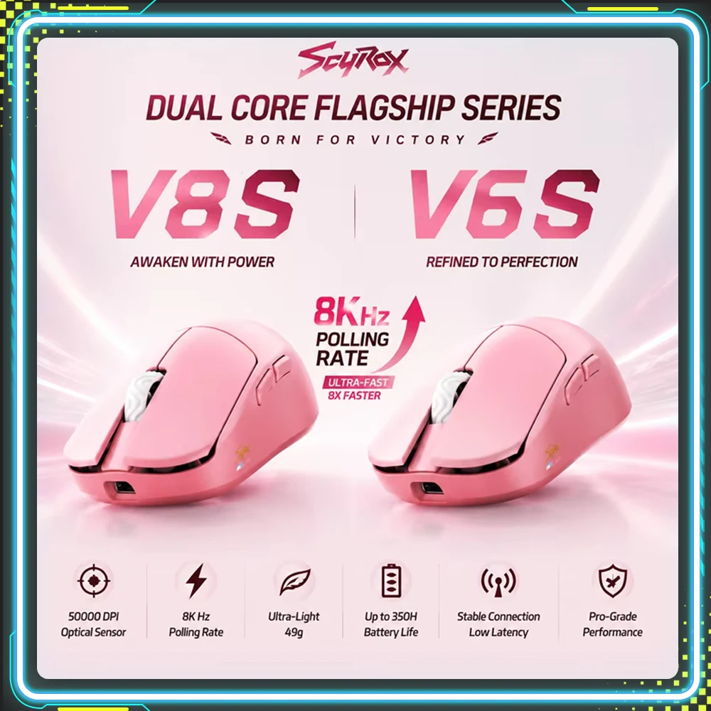 Scyrox V8s V6s Lightweight Wireless Gaming Mouse E-sports Game Mouse With Small Hand Grip Universal Wired Wireless Dual 8K Gift
Scyrox V8s V6s Lightweight Wireless Gaming Mouse E-sports Game Mouse With Small Hand Grip Universal Wired Wireless Dual 8K Gift