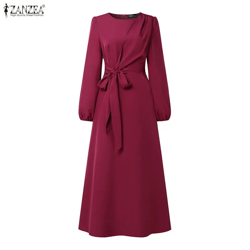 Элегантное женское длинное платье ZANZEA 2026 с длинными рукавами и шнуровкой, весеннее макси-платье, мусульманское платье-хиджаб, абайя, однотонное платье для Рамадана
Элегантное женское длинное платье ZANZEA 2026 с длинными рукавами и шнуровкой, весеннее макси-платье, мусульманское платье-хиджаб, абайя, однотонное платье для Рамадана