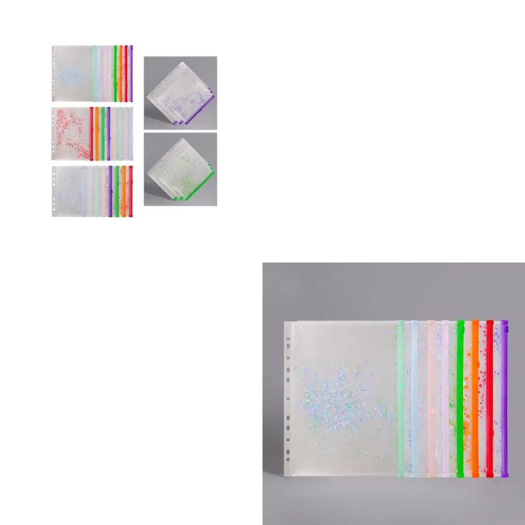 8Pcs Glittering Clear Zippered File Envelope With Punched Holes Waterproof Plastic File Organiser Bags For Office School
8Pcs Glittering Clear Zippered File Envelope With Punched Holes Waterproof Plastic File Organiser Bags For Office School