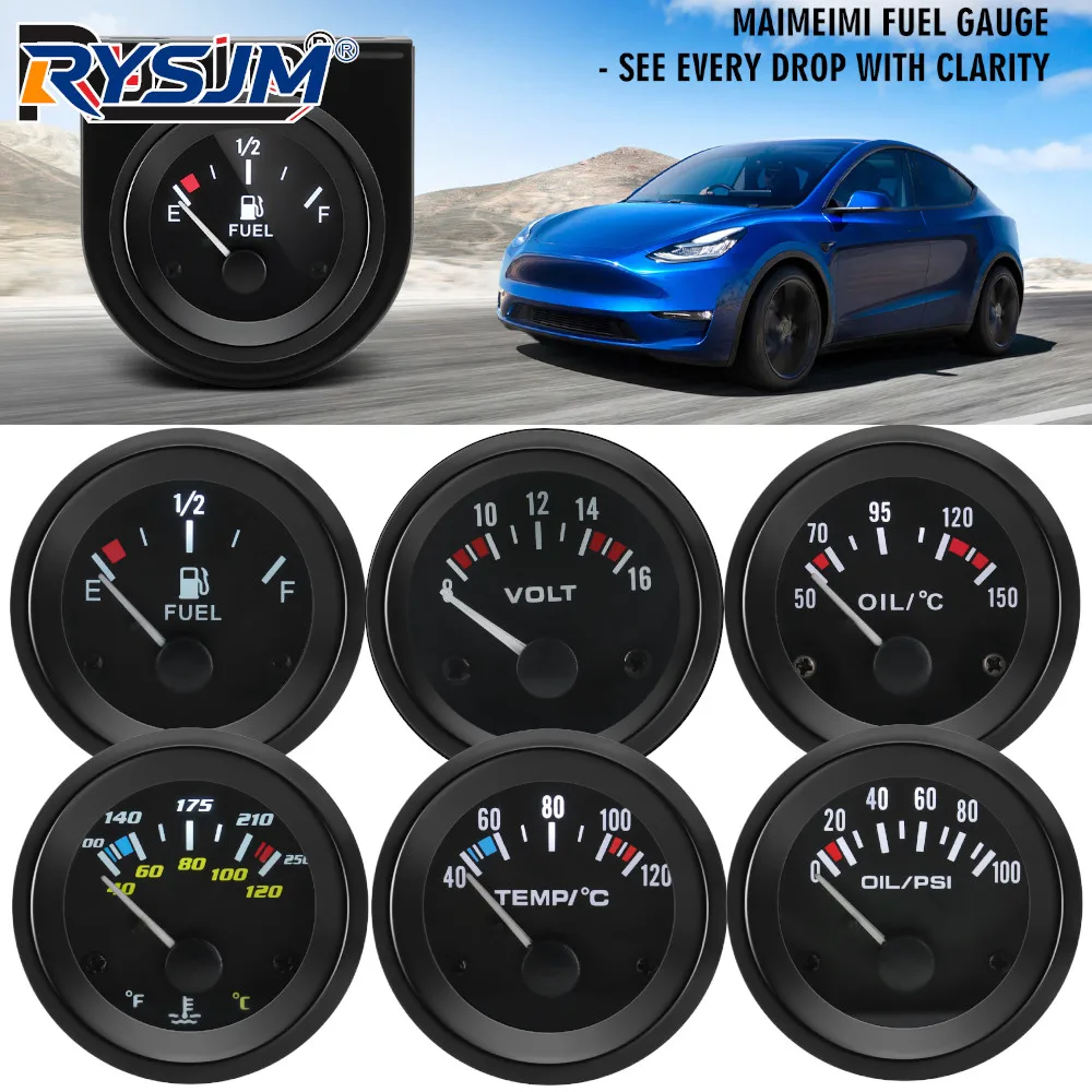 2" 52mm Vehicle Meter 12V Automobile Car Gauge Water Temp ℃/℉ Oil Temp Oil Pressure Fuel Gauge Volts Voltemter Black Shell
2" 52mm Vehicle Meter 12V Automobile Car Gauge Water Temp ℃/℉ Oil Temp Oil Pressure Fuel Gauge Volts Voltemter Black Shell