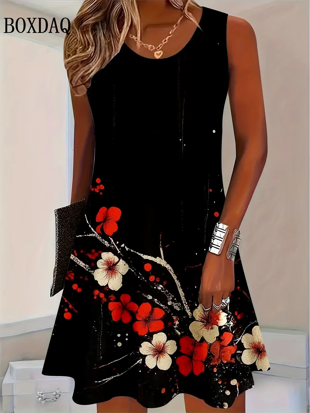 2026 Women's Floral Print Sleeveless Dress Summer Round Neck Loose Casual Sundress Plus Size Women Beach Vacation Vest Dresses
2026 Women's Floral Print Sleeveless Dress Summer Round Neck Loose Casual Sundress Plus Size Women Beach Vacation Vest Dresses