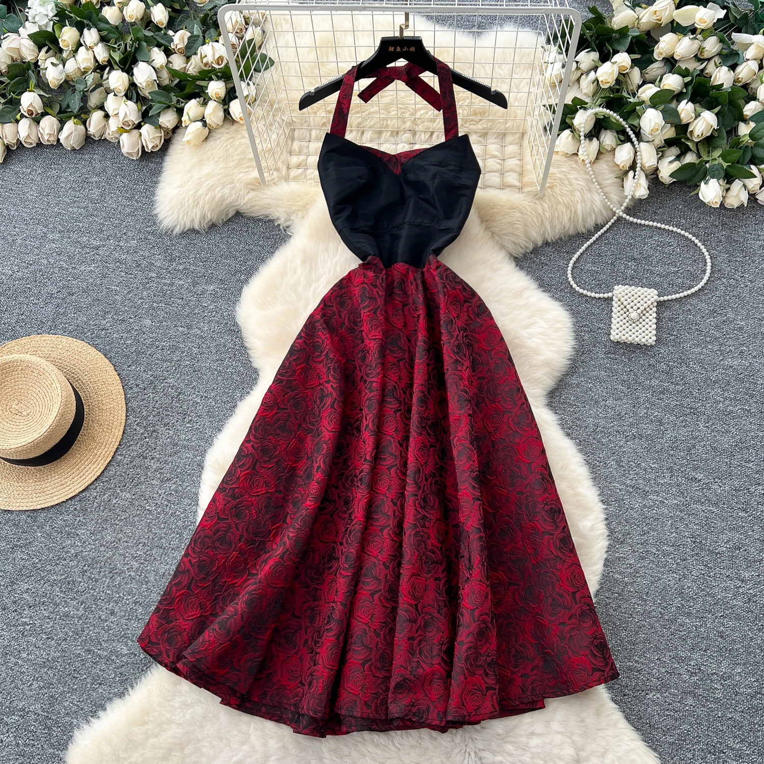 Vintage sexy slim jacquard sleeveless Long dress Chic Summer Vestidos Vacation women clothing
Vintage sexy slim jacquard sleeveless Long dress Chic Summer Vestidos Vacation women clothing