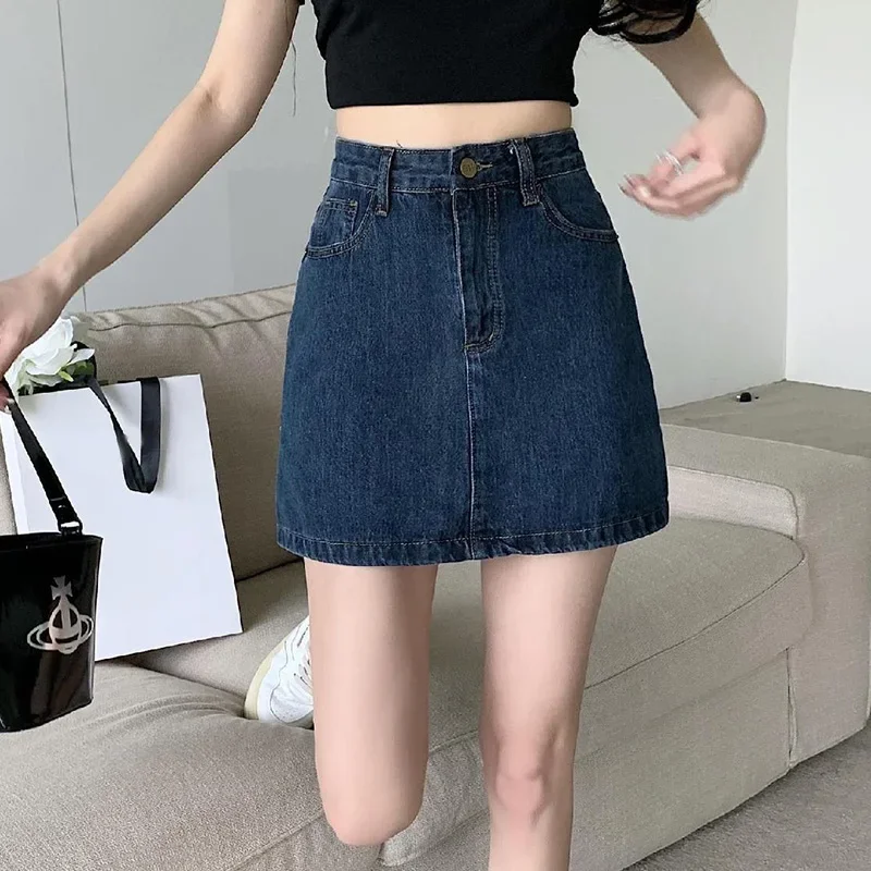 Summer Lady Fashion Designer High Waist Culottes Women Korean Solid Thin A-line Dress Girls Chic Retro Leisure Denim Skirt
Summer Lady Fashion Designer High Waist Culottes Women Korean Solid Thin A-line Dress Girls Chic Retro Leisure Denim Skirt