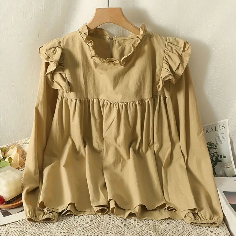 Ruffles Patchwork Solid Loose Long Sleeve Elegant Blouse Spring Autumn Pleated Office Shirt Tops Fashion Korean Women Clothing
Ruffles Patchwork Solid Loose Long Sleeve Elegant Blouse Spring Autumn Pleated Office Shirt Tops Fashion Korean Women Clothing