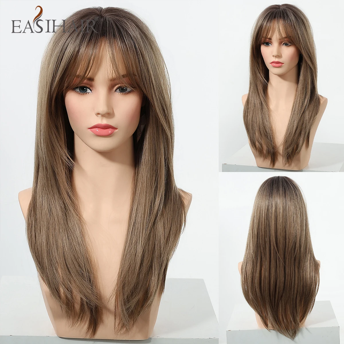 EASIHAIR Ombre Коричневые прямые синтетические парики Длинные многослойные коричневые волосы Парики с челкой Термостойкие волосы для повседневного косплея для вечеринок
EASIHAIR Ombre Коричневые прямые синтетические парики Длинные многослойные коричневые волосы Парики с челкой Термостойкие волосы для повседневного косплея для вечеринок