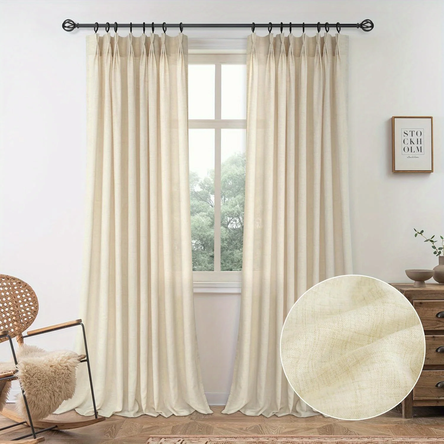 1/2pcs Pinch Pleat Textured Semi-Sheer Solid Farmhouse And Modern Rustic Curtains for Living Room Bedroom HomeRelax
1/2pcs Pinch Pleat Textured Semi-Sheer Solid Farmhouse And Modern Rustic Curtains for Living Room Bedroom HomeRelax