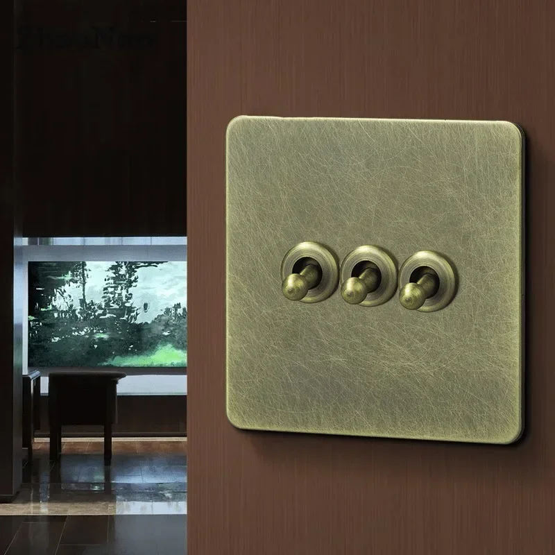 Wall Light Toggle Switch Featured Personality Antique Bronze Panel Electric Power Socket With Usb French EU UK Standard Plug
Wall Light Toggle Switch Featured Personality Antique Bronze Panel Electric Power Socket With Usb French EU UK Standard Plug
