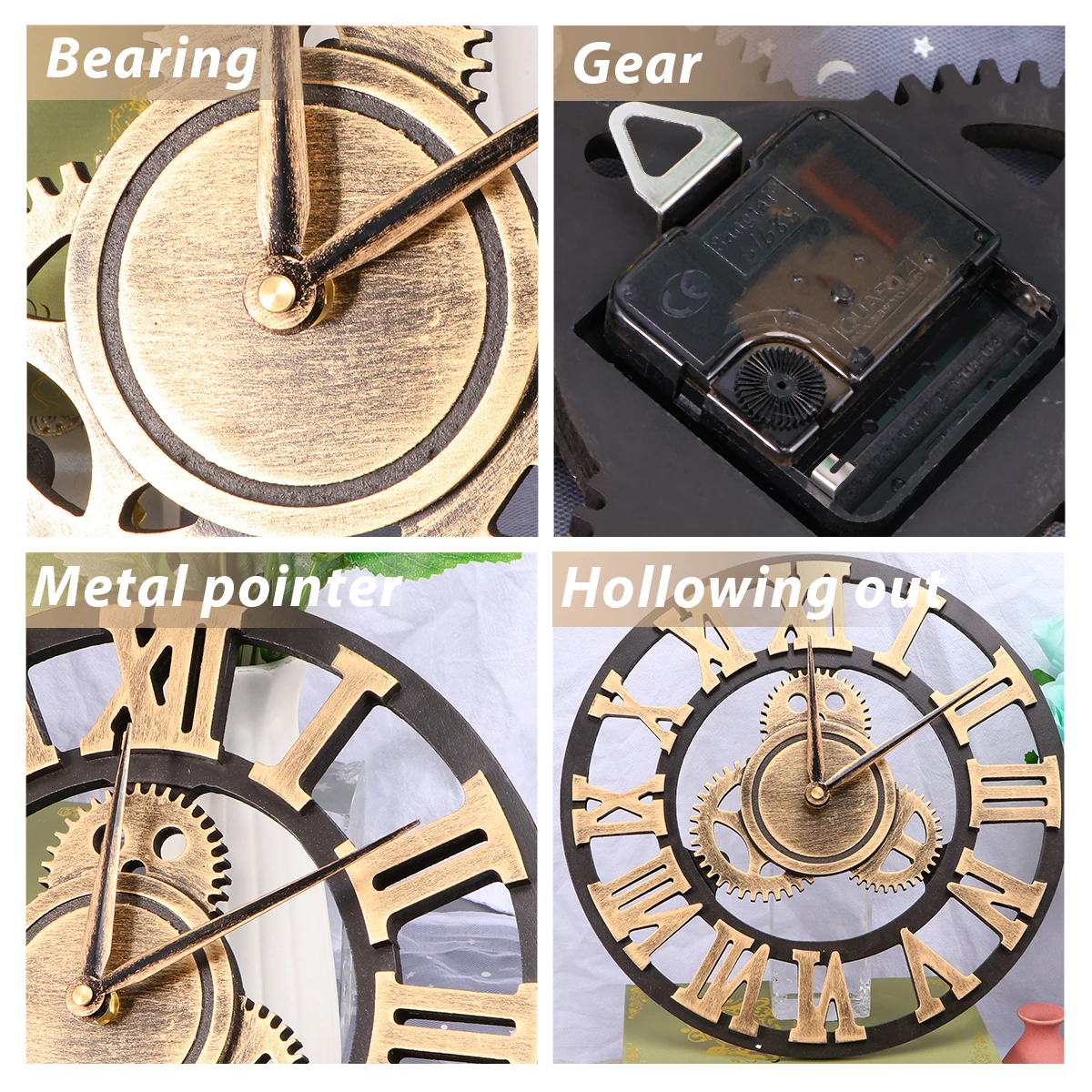 Industrial Gear Wall Clock Creative Hanging Retro Silent Precision Movement Decor Bedroom Office Bamboo Mechanical Clocks
Industrial Gear Wall Clock Creative Hanging Retro Silent Precision Movement Decor Bedroom Office Bamboo Mechanical Clocks