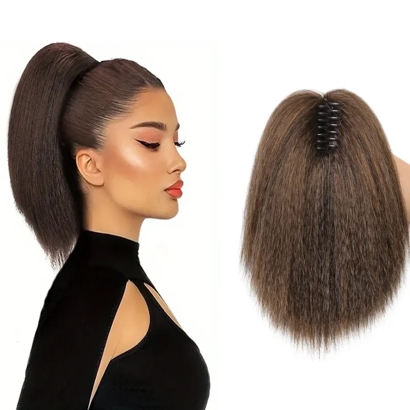 Short Ponytail Hair Extensions Claw Clip Afro Yaki Straight Bun Hairpiece Seamless Soft Fake Synthetic Fluffy High Ponytail
Short Ponytail Hair Extensions Claw Clip Afro Yaki Straight Bun Hairpiece Seamless Soft Fake Synthetic Fluffy High Ponytail