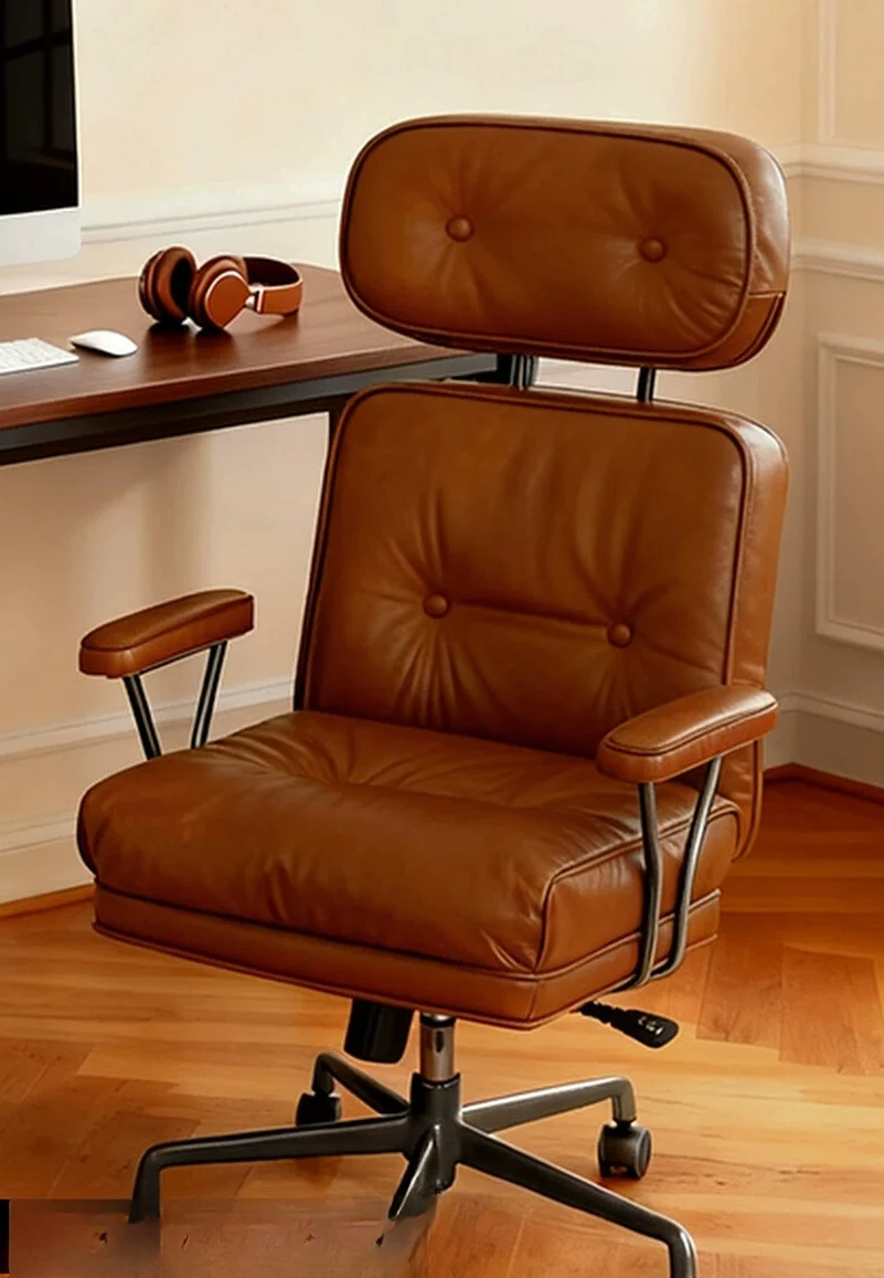 PYJ retro style first layer yellow cowhide home bedroom multi-functional happy computer leather office chair
PYJ retro style first layer yellow cowhide home bedroom multi-functional happy computer leather office chair