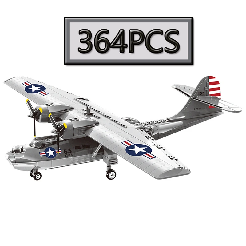 364PCS Military Series PBY-5A Katarina Water Plane Model Building Blocks Simulation Creative Children's Puzzle Toy Gift
364PCS Military Series PBY-5A Katarina Water Plane Model Building Blocks Simulation Creative Children's Puzzle Toy Gift