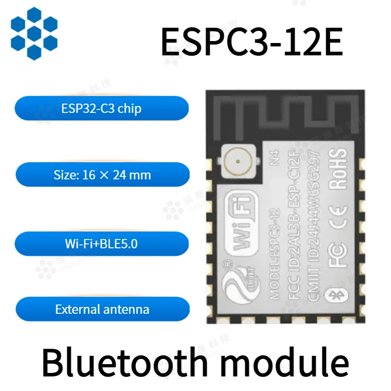Модуль Bluetooth ESP32-C3, модуль ESPC3-12E, два режима памяти Wi-Fi и Bluetooth N4, совместимый с модулями серии 12F
Модуль Bluetooth ESP32-C3, модуль ESPC3-12E, два режима памяти Wi-Fi и Bluetooth N4, совместимый с модулями серии 12F