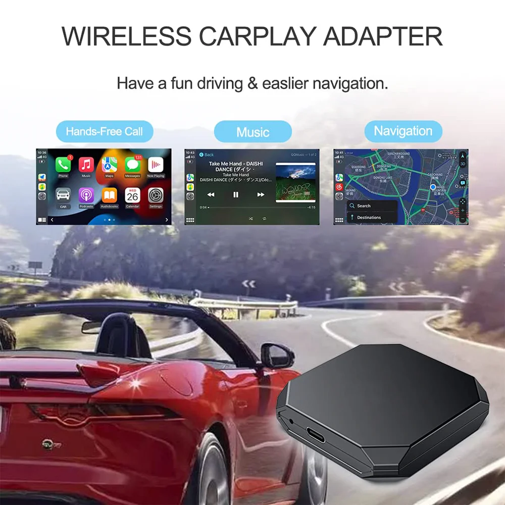 Wireless CarPlay Adapter Compatible with Audi Porsche Volvo Benz Volkswagen KIA Hyundai Car Multimedia Player
Wireless CarPlay Adapter Compatible with Audi Porsche Volvo Benz Volkswagen KIA Hyundai Car Multimedia Player