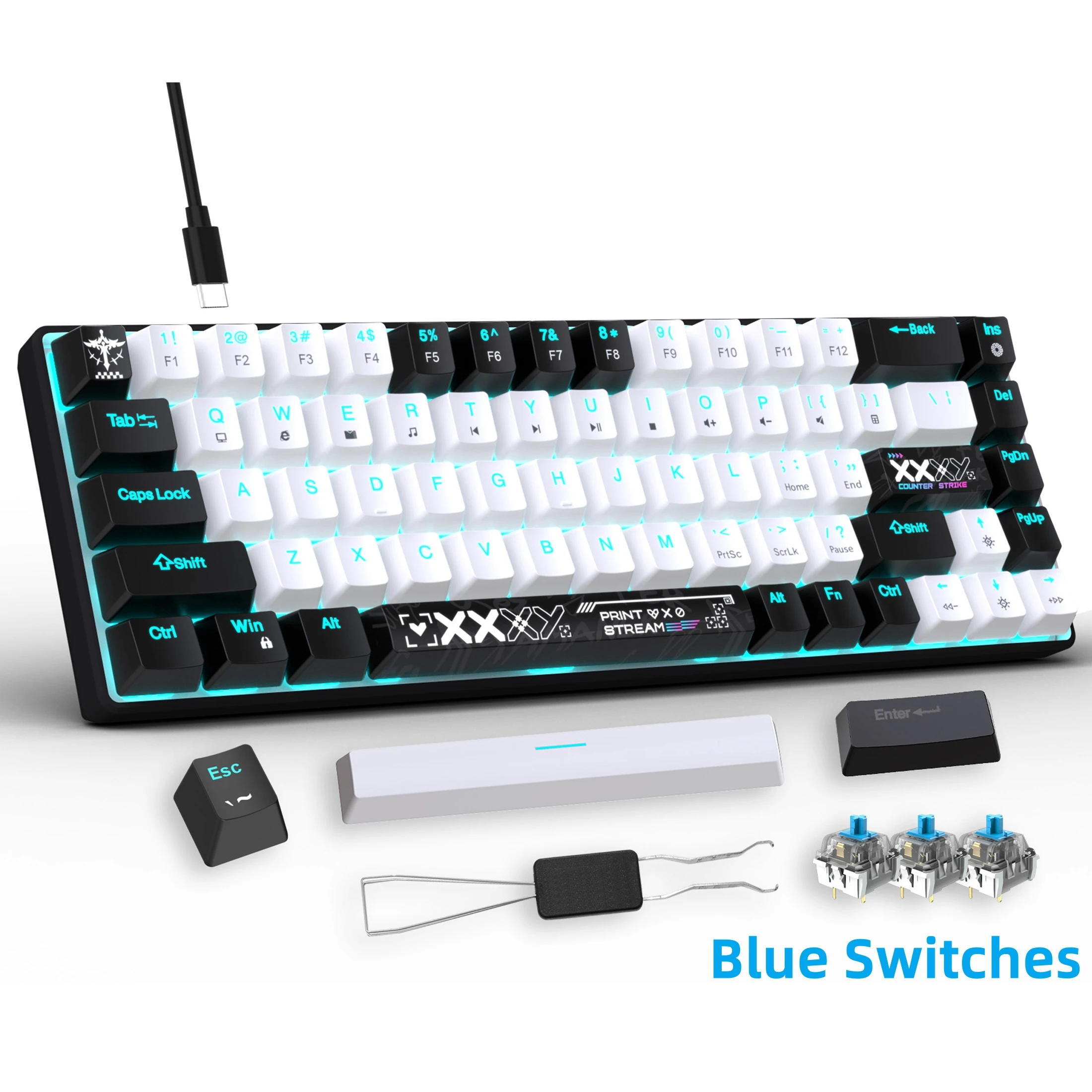 60% компактная проводная игровая клавиатура, 68 клавиш, портативная USB-клавиатура с питанием для ПК/Mac, геймеров и путешествий, элегантный дизайн
60% компактная проводная игровая клавиатура, 68 клавиш, портативная USB-клавиатура с питанием для ПК/Mac, геймеров и путешествий, элегантный дизайн