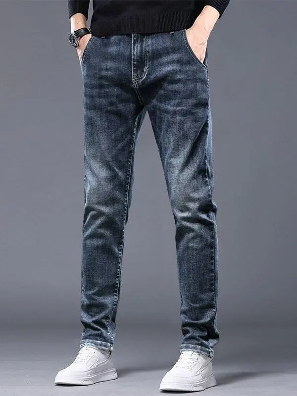 Новые повседневные мужские джинсы Thiened Fce, прямые эластичные свободные брюки, осень-зима, модные брендовые длинные брюки
Новые повседневные мужские джинсы Thiened Fce, прямые эластичные свободные брюки, осень-зима, модные брендовые длинные брюки