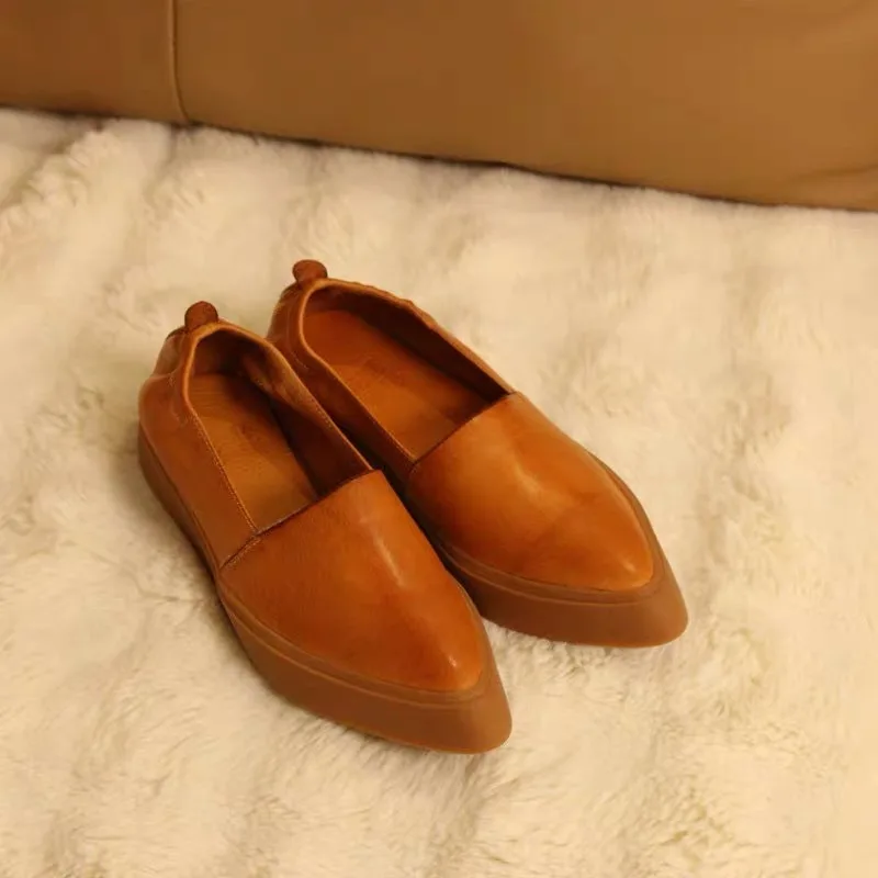 Birkuir Retro Pointed Toe Flats Shoes For Women Genuine Leather Slip On Loafers Shoes Luxury Soft Comfortable Lazy Boat Shoes
Birkuir Retro Pointed Toe Flats Shoes For Women Genuine Leather Slip On Loafers Shoes Luxury Soft Comfortable Lazy Boat Shoes