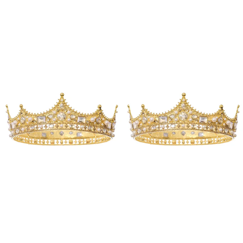 【DURABLE 】2X King Crown For Men Costume Accessory Prom Tiara Baroque Vintage Crystal Pearl Bridal Wedding Tiaras(Gold)
【DURABLE 】2X King Crown For Men Costume Accessory Prom Tiara Baroque Vintage Crystal Pearl Bridal Wedding Tiaras(Gold)