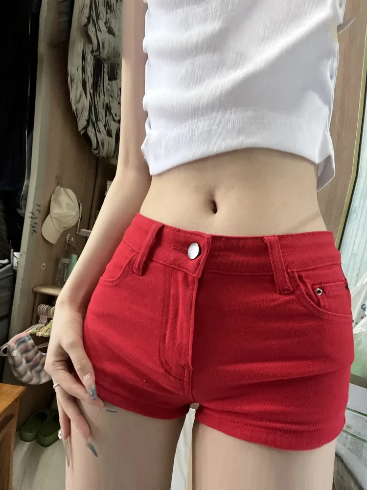 Sexy Slimming High Waist Straight Leg Denim Shorts Women's Casual Red Tight Fit Summer Jeans Short Pants Small Stature
Sexy Slimming High Waist Straight Leg Denim Shorts Women's Casual Red Tight Fit Summer Jeans Short Pants Small Stature