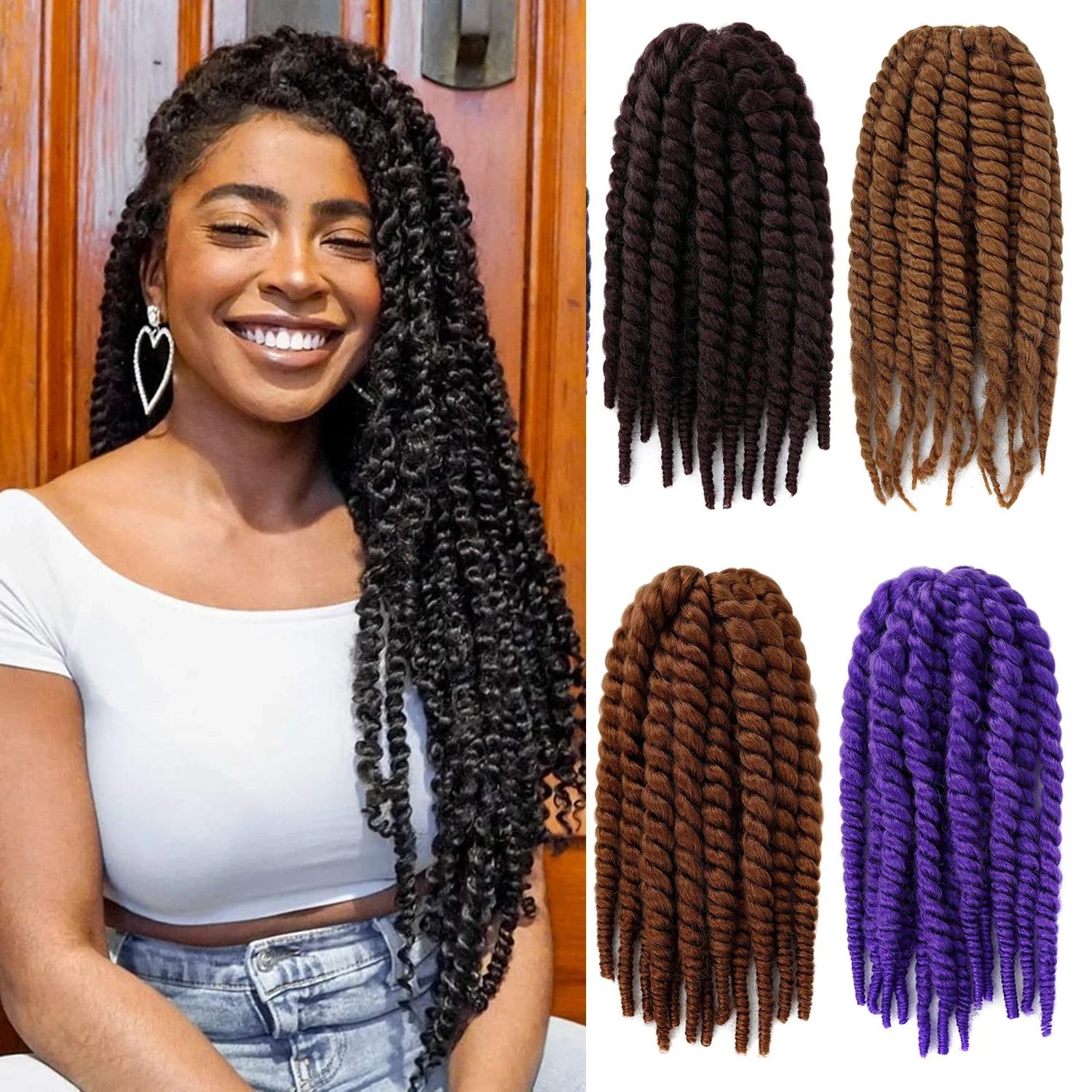 12 Inch Spring Twist Ombre Colors Butterfly locs Crochet Braids Braiding Hair Extensions Synthetic Twist Hair (16 Strands/Pack)
12 Inch Spring Twist Ombre Colors Butterfly locs Crochet Braids Braiding Hair Extensions Synthetic Twist Hair (16 Strands/Pack)