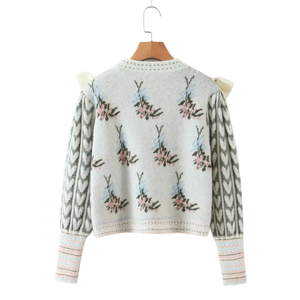 Women's Jacquard Ruffled Sweater Fashionable European And American Style Trade New Arrival 2203
Women's Jacquard Ruffled Sweater Fashionable European And American Style Trade New Arrival 2203