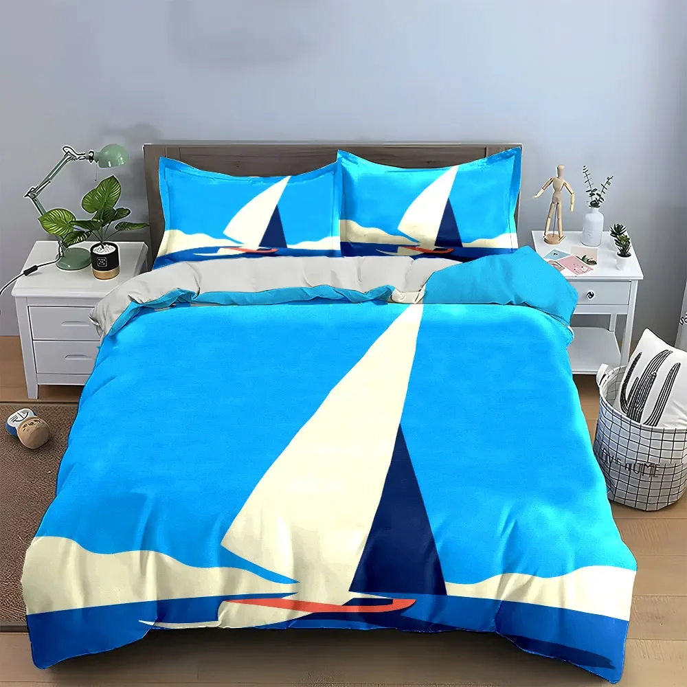 Sailboat Art Decor Set Soft Comfortable Duvet Cover Bedding Set Included 1*Duvet Cover & 2*Pillowcases, gift
Sailboat Art Decor Set Soft Comfortable Duvet Cover Bedding Set Included 1*Duvet Cover & 2*Pillowcases, gift