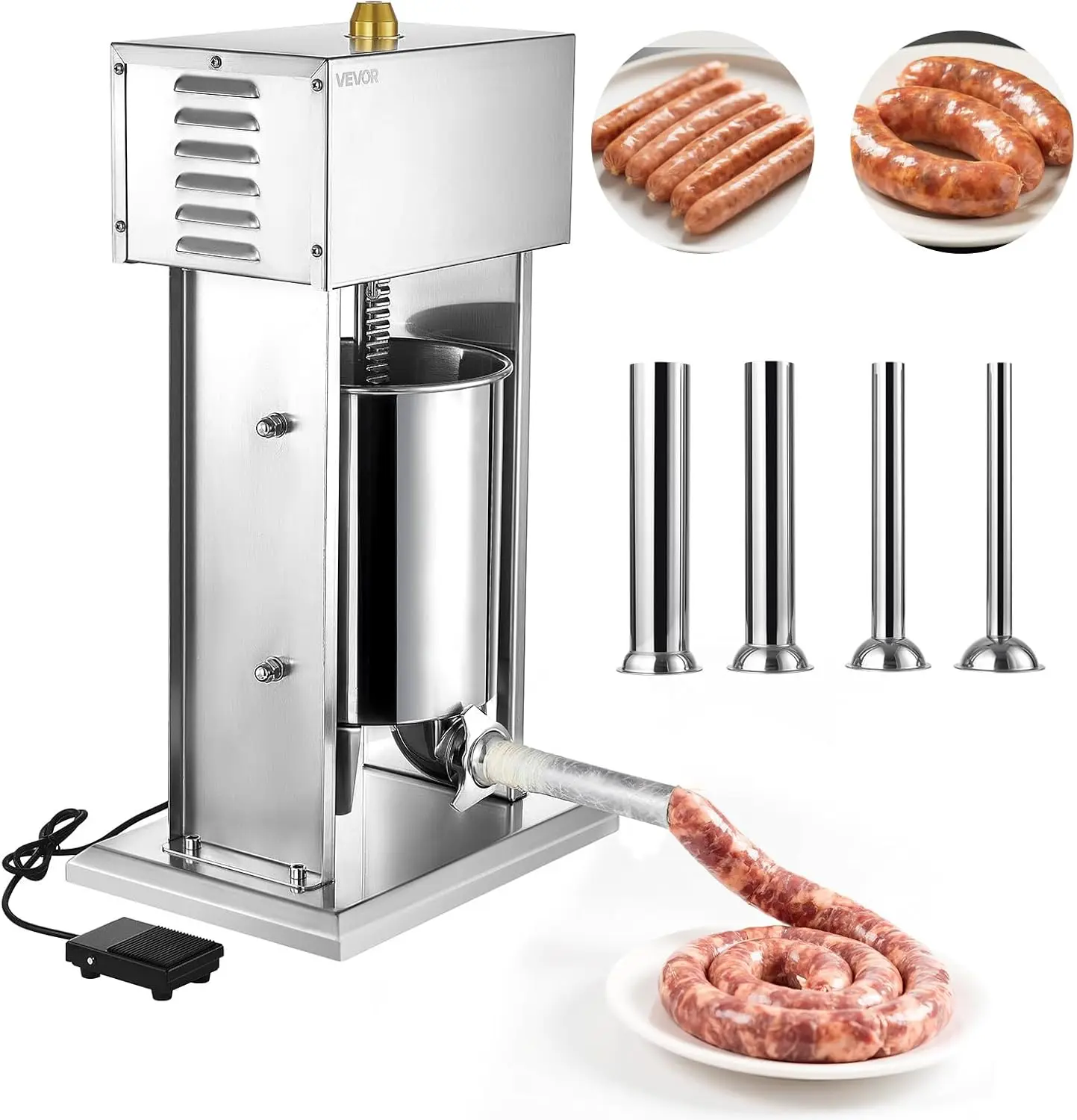 Electric Sausage Stuffer, 22 LBS / 10 L Vertical Meat Stuffer, Stepless Speed Control and Foot Pedal, Stainless Steel Heavy Duty
Electric Sausage Stuffer, 22 LBS / 10 L Vertical Meat Stuffer, Stepless Speed Control and Foot Pedal, Stainless Steel Heavy Duty