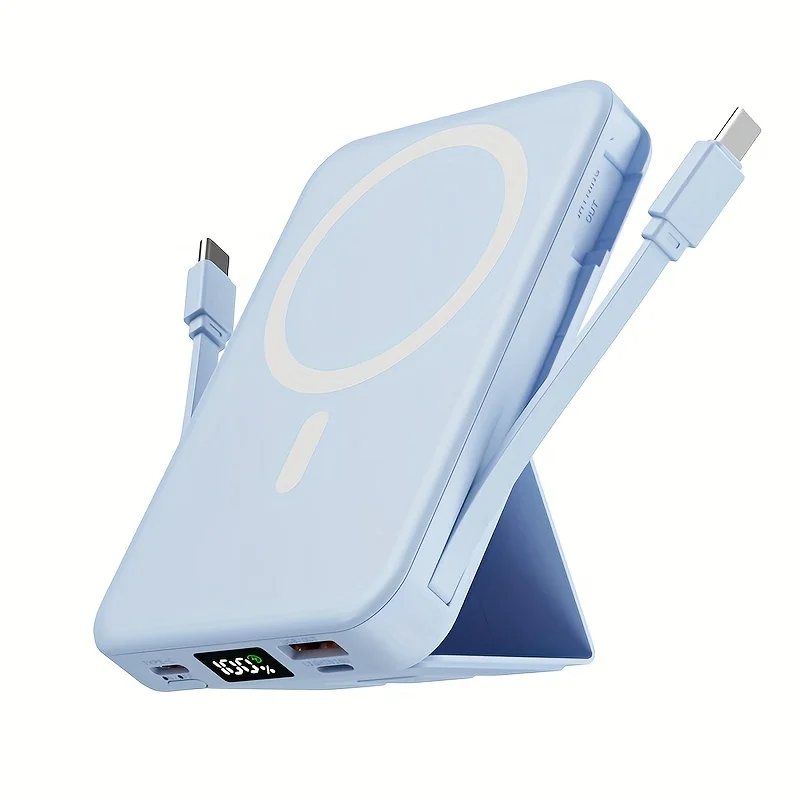 10000mAh Magnetic Power Bank Portable Wireless Charger With Cable Fast Charging External Battery Stand For iPhone Samsung Xiaomi
10000mAh Magnetic Power Bank Portable Wireless Charger With Cable Fast Charging External Battery Stand For iPhone Samsung Xiaomi