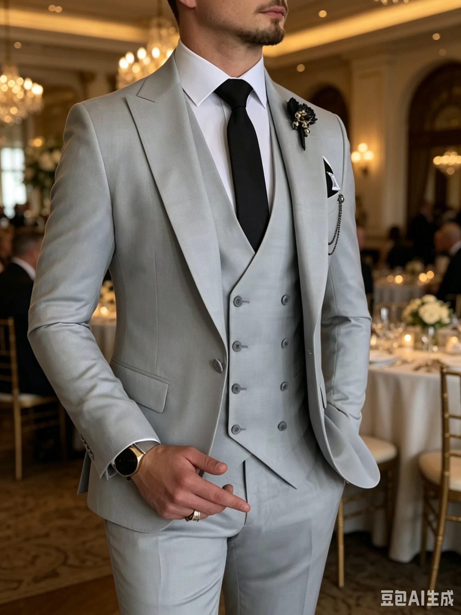 Gray Men's 3 Piece Wedding Dress Suits Slim Fit Peak Lapel Groom Tuxedos Formal Suit For Business Office(Blazer+Vest+Pants)
Gray Men's 3 Piece Wedding Dress Suits Slim Fit Peak Lapel Groom Tuxedos Formal Suit For Business Office(Blazer+Vest+Pants)
