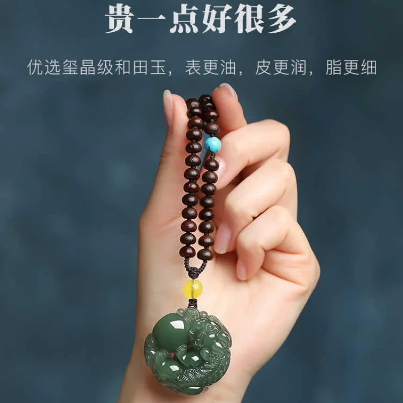 Hetian Jade Qingyu Overlord Men And Women, Lucky Charm Pixiu Necklace Pendant
Hetian Jade Qingyu Overlord Men And Women, Lucky Charm Pixiu Necklace Pendant