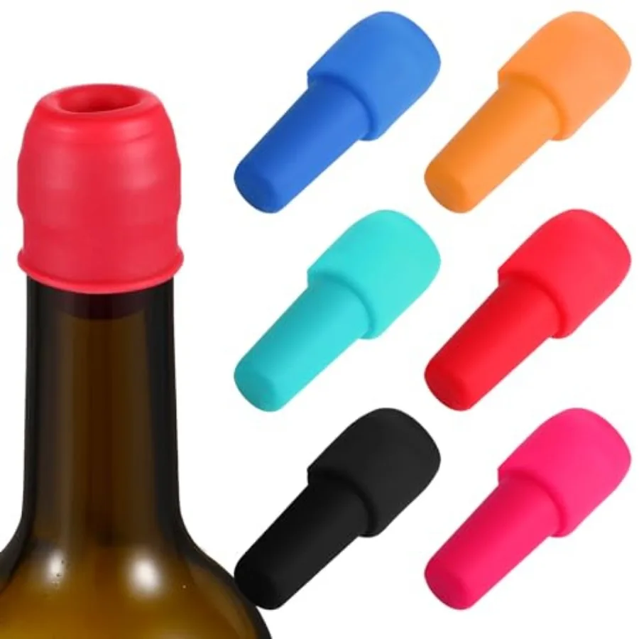 6PCS Silicone Wine Stopper, Wine Bottle Stopper Reusable Wines Stoppers for Wines Bottles WineBottle Seal Stoppers Covers for C
6PCS Silicone Wine Stopper, Wine Bottle Stopper Reusable Wines Stoppers for Wines Bottles WineBottle Seal Stoppers Covers for C