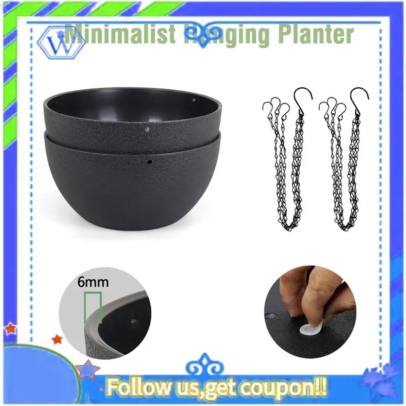 Easy To Use 2Pcs Large Hanging Planter Plant Pots For Outdoor Indoor Plants With Drainage Holes And Chain, Round Hanging Flower
Easy To Use 2Pcs Large Hanging Planter Plant Pots For Outdoor Indoor Plants With Drainage Holes And Chain, Round Hanging Flower