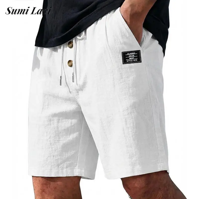 Vacation Beach Casual Mens Loose Linen Shorts Vintage Solid Color Breathable Shorts 2026 Summer Fashion Button Drawstring Shorts
Vacation Beach Casual Mens Loose Linen Shorts Vintage Solid Color Breathable Shorts 2026 Summer Fashion Button Drawstring Shorts
