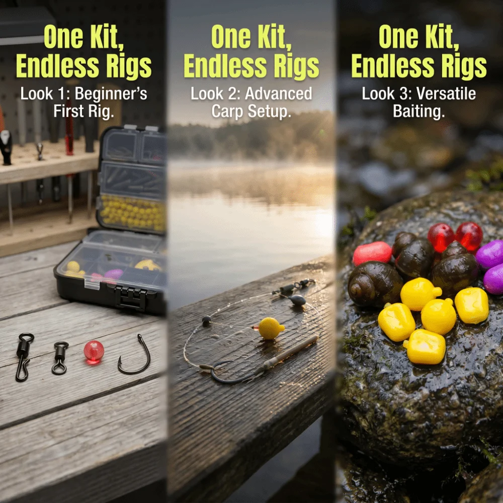328pcs Include Hooks Carp Fishing Equipment Kit Include Beads Include Rigging Supplies Carp Fishing Tackle Kit Include Swivels
328pcs Include Hooks Carp Fishing Equipment Kit Include Beads Include Rigging Supplies Carp Fishing Tackle Kit Include Swivels