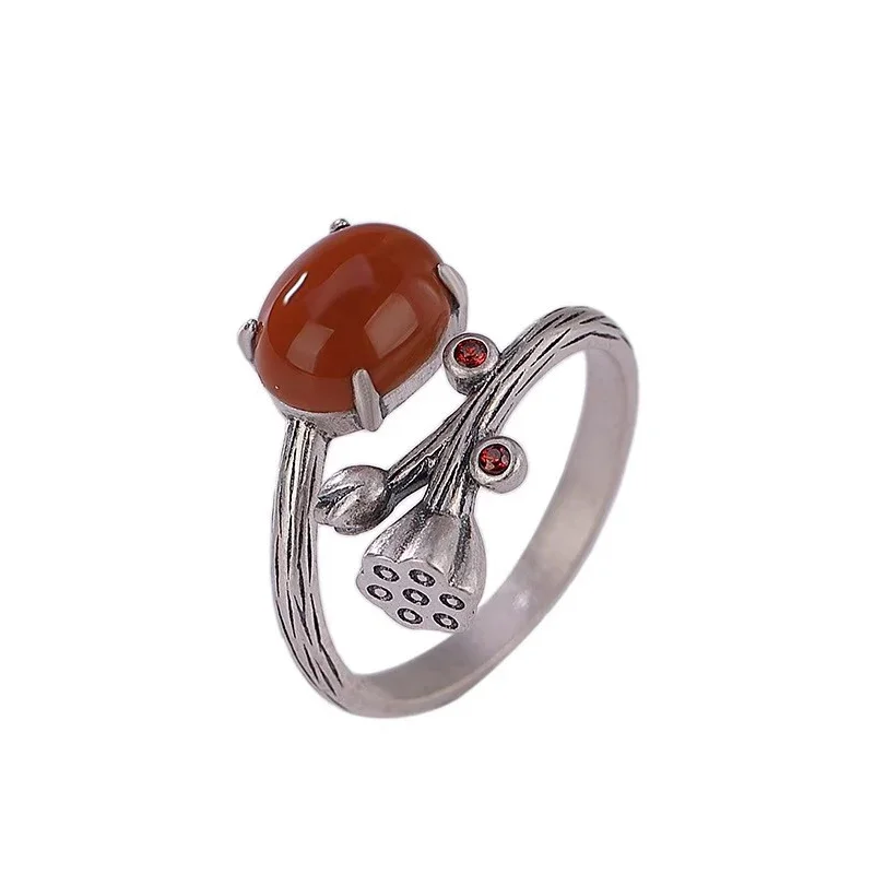 *Southern Red Tourmaline Lotus Seedpod 925 Silver Rings for Women Vintage Chinese Style Simplicity Ring Elegant Classic Jewelry
*Southern Red Tourmaline Lotus Seedpod 925 Silver Rings for Women Vintage Chinese Style Simplicity Ring Elegant Classic Jewelry