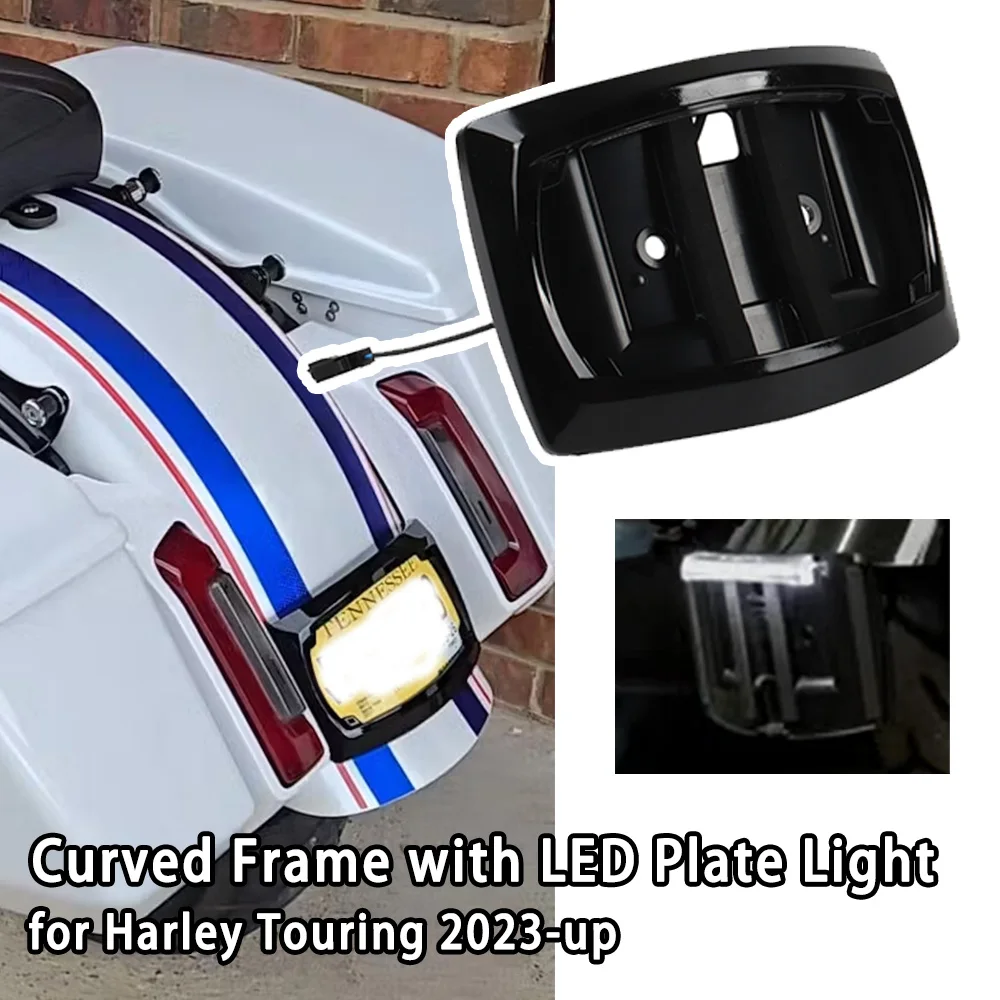 Motorcycle Accessories Chrome License Plate Curved Frame Design with LED Plate Light for Harley Touring 2023 up
Motorcycle Accessories Chrome License Plate Curved Frame Design with LED Plate Light for Harley Touring 2023 up
