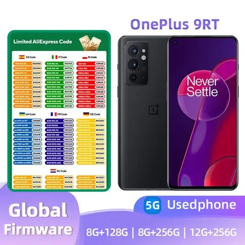 OnePlus 9RT 9R T 5G Global Rom Multi-language 8GB 128GB Snapdagon 888 120Hz 6.62 inches AMOLED 65 Warp Charging used phone