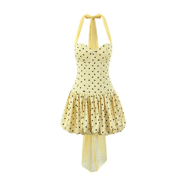 2026 New Fishbone Halter Neck Mesh Strap Dress For Women Slim Fit With Pleated Polka Dot Print And Bud Skirt Pure Desire LD64
2026 New Fishbone Halter Neck Mesh Strap Dress For Women Slim Fit With Pleated Polka Dot Print And Bud Skirt Pure Desire LD64