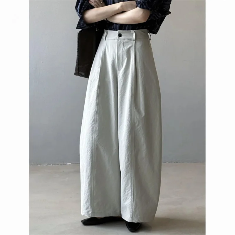 Summer Women Casual Loose Sickle Pantalons Female High End Wide Leg Pants Korean Ladies Fashion High Waist Solid Color Trousers
Summer Women Casual Loose Sickle Pantalons Female High End Wide Leg Pants Korean Ladies Fashion High Waist Solid Color Trousers