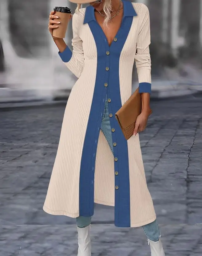 Colored Denim Design Printed Ribbed Long Coat 2023 New Fashion Hot Selling Women's Button Coat
Colored Denim Design Printed Ribbed Long Coat 2023 New Fashion Hot Selling Women's Button Coat