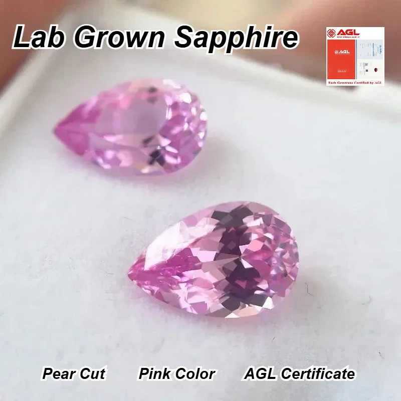 New Lab Grown Sapphire Pear Cut Pink Color DIY Charms Jewelry Ring Making Main Materials Selectable AGL Certificate
New Lab Grown Sapphire Pear Cut Pink Color DIY Charms Jewelry Ring Making Main Materials Selectable AGL Certificate