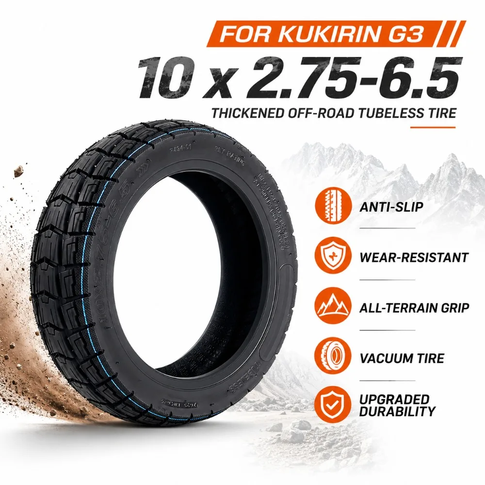 Suitable for KuKirin G3 E-Scooter Modification with Thick Off-road Tires 10X2.75-6.5 Anti Slip and Wear-resistant Vacuum Tires
Suitable for KuKirin G3 E-Scooter Modification with Thick Off-road Tires 10X2.75-6.5 Anti Slip and Wear-resistant Vacuum Tires